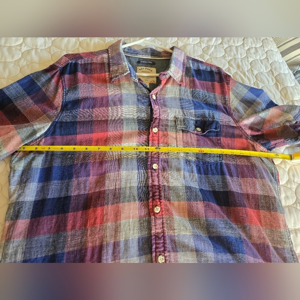 Fat Face Button Up Cotton Plaid XL Gorpcore  Heritage Travel Beach EUC Hike Trip - Picture 6 of 11